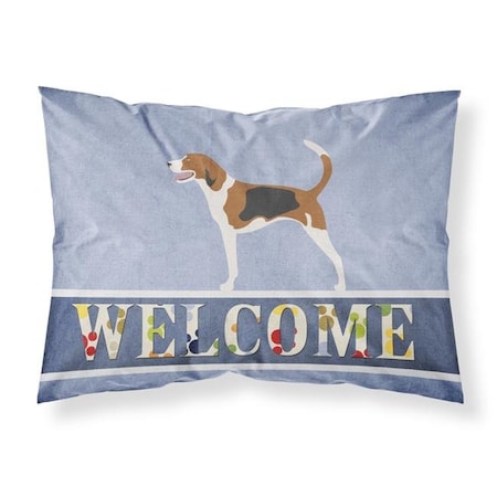Carolines Treasures Carolines Treasures BB8271PILLOWCASE American Foxhound Welcome Fabric Standard Pillowcase BB8271PILLOWCASE